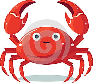 Colorful red crab vector. Sea creature shell crab icon isolated on white background