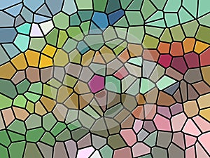 Colorful red green blue pink hexagons, wax geometries, forms, colorful abstract background, texture