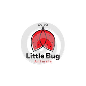 Colorful red lady bug insect line logo symbol icon vector graphic design illustration idea creative