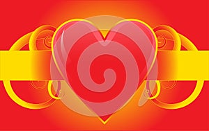 Colorful red love heart design