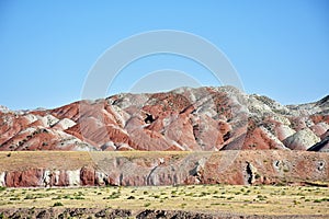 Colorful red mountain near Tabriz , Iran
