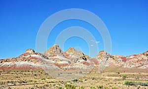 Colorful red mountains near Tabriz , Iran