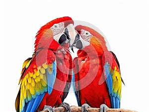 Colorful red parrot macaw