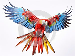 Colorful red parrot macaw