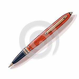 Colorful Red Pen With Polished Craftsmanship And Precisionist Design