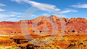 The colorful Red and Yellow Sandstone Cliffs in Marble Canyon in Vermilion Cliffs Wilderness Area