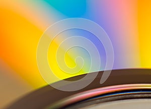 Colorful reflection on a compact disc