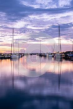 Colorful reflection over Lake Norman