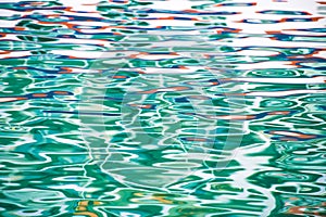 Colorful reflections on sea water - beautiful water background, Caribbean Sea photo