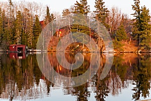 Colorful reflects on a lake