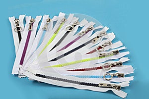 Colorful Resin Zippers with Ring Pulls for DIY Tailor Sewing Craft Accessories Mixed. Bright zipper of different colors and