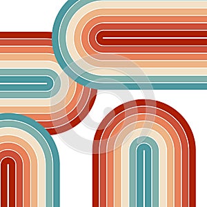 Colorful retro arches design illustration