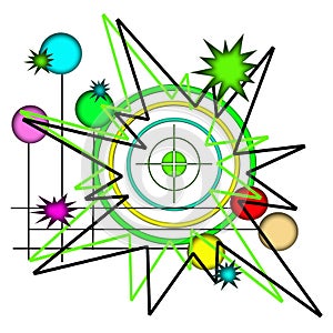 Colorful Retro Bullseye Artistic Design