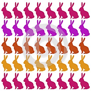Colorful Spring Bunnies Collection on White photo