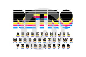 Colorful retro font