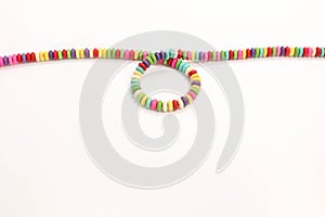 Colorful Retro Jewelery Beads Necklace Hand Made Chain Accessory Presentation