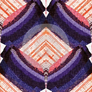 Colorful retro kaleidoscope sixties style pattern. Modern vintage fabric textile background. Fun funky woven screen
