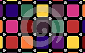 Colorful retro seamless squares pattern background of tiles