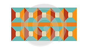 Colorful Retro Square Tile Pattern, vector design Generative AI