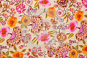 Colorful retro tapestry textile pattern