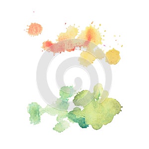 Colorful retro vintage abstract watercolour aquarelle art hand paint on white background