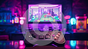 Retro Wave Gamepad Cyberpunk Style photo