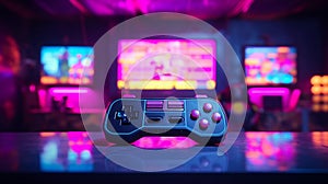 Retro Wave Gamepad Cyberpunk Style photo