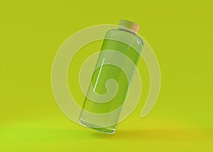 Colorful reusable, water bottles, isolated on background. 3D illustration