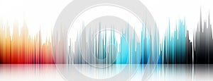 Colorful rhythmic music equalizer backgeound with transparent effect with sound pillars in white background
