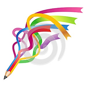Colorful ribbon pencil