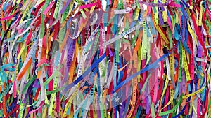 Colorful ribbons of Bonfim church Salvador Bahia Brazil.