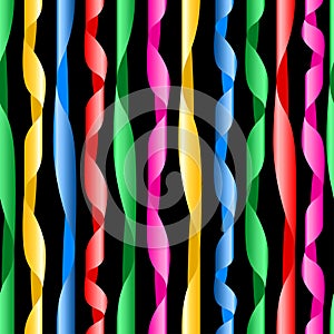 Colorful ribbons in a seamless pattern