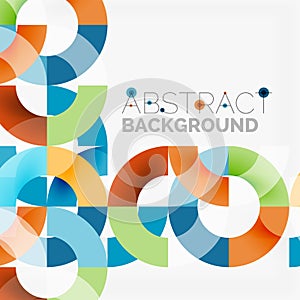 Colorful rings on grey background, modern geometric pattern design