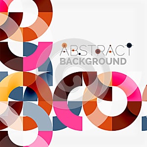 Colorful rings on grey background, modern geometric pattern design