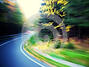 Colorful road motion blur