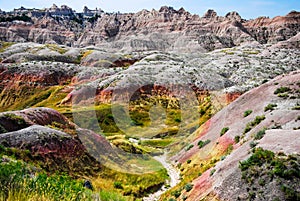 Colorful Rock Formations of the Badlands National Park