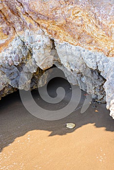 Colorful rock formations and bights, Melos, Greece