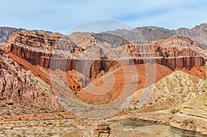 Colorful rock formations in the Quebrada de las Conchas, Argentina