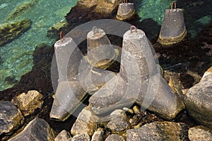 Colorful rock groynes photo