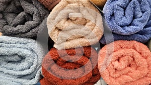 Colorful rolled towel