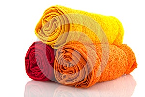 Colorful rolled towels
