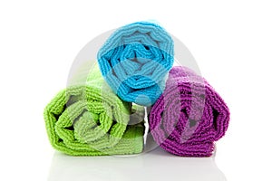 Colorful rolled towels