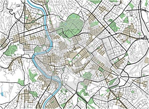 Colorful Rome vector city map.