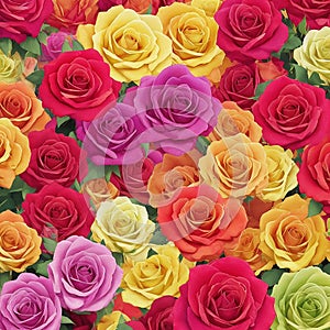 Colorful roses background