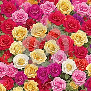 Colorful roses background