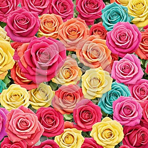 Colorful roses background