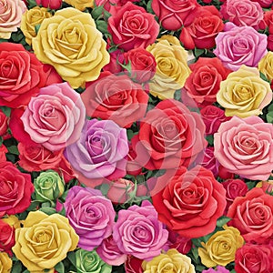 Colorful roses background