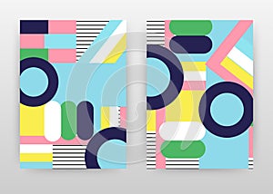 Colorful round blue yellow pink design for annual report, brochure, flyer, poster. Abstract geometric background vector