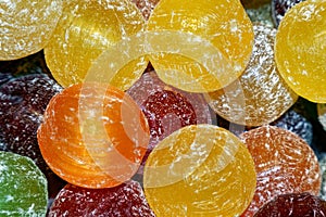 colorful, round, circular, globe shaped hard sweet Charms candy sour balls