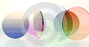 Colorful round glasses. 3D rendering